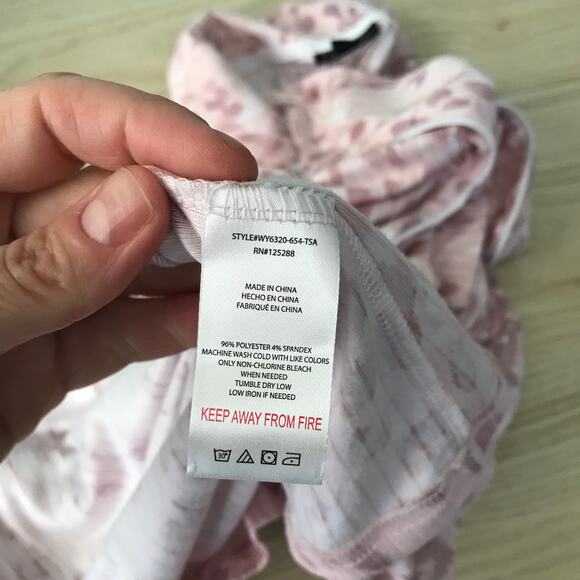 Tahari Shirt Womens Large Pink Leopard Ribbed Button Sleep Pajama PJs Soft Cozy - Picture 9 of 9